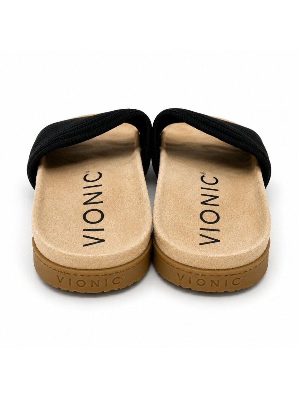 Vionic Evie Supportive Ribbed Knit Slide Sandal Black Women Size 12 Comfort Arch - Picture 6 of 8
